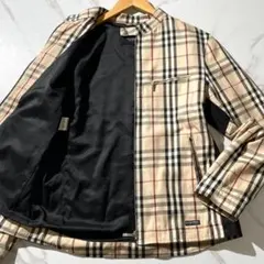 極美品 バーバリーブラックレーベル ノバチェック ライダースジャケット Lサイズ
