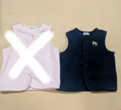 ミキハウス　ホットビスケッツ　フリース　ベスト ネイビー　100