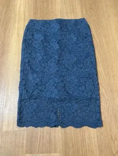 GU ネイビー レース タイトスカート M