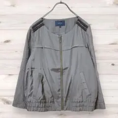 シップス/SHIPS (S) ノーカラージャケット ジップ ブラウンのサムネイル