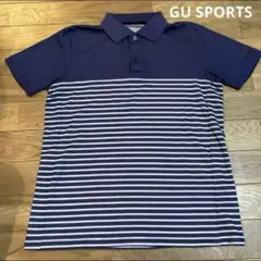 GU SPORTS ジーユースポーツ　ポロシャツ ネイビー ボーダー