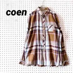 コーエン チェックシャツ コットン100％ マルチカラー 刺繍ロゴ（L）薄手