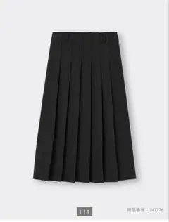 GU プリーツAラインミディスカート　黒　M