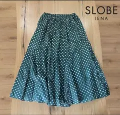 SLOBE IENA コットンボイル ドット ギャザー ロングスカート グリーンのサムネイル