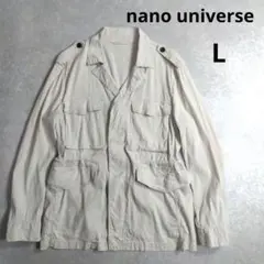 nano universe　ミリタリージャケット　リネンブレンド　Lサイズ