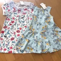 95サイズ　ワンピース 2点セット 花柄　新品未使用のサムネイル
