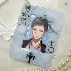 【即購入◎】クリアラメ　水色　ホワイト　トレカケース　硬質ケース　デコ　ホイップ