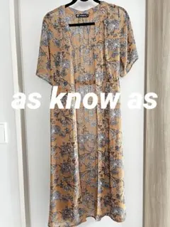 as know as レディース　半袖　ロングカーディガン　量　花柄のサムネイル