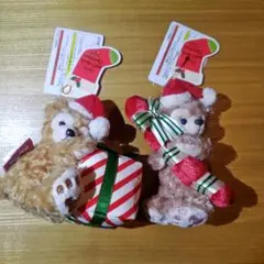 クリスマス　ダッフィー　シェリーメイ　ぬいぐるみバッジ