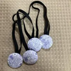 裾留めバンド ガウチョ ワイドパンツに パープル