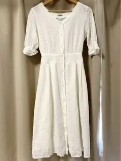 Olive des Olive 刺繍レースＶネックワンピース