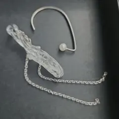 高臣大介ガラス・淡水パール・シルバーイヤーカフセット