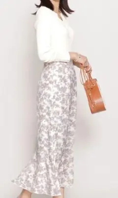 nano・universe シャギーフラワースカート