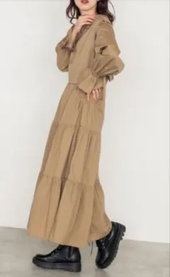 w closet ダブルクローゼット ベスト セット ティアード ワンピース