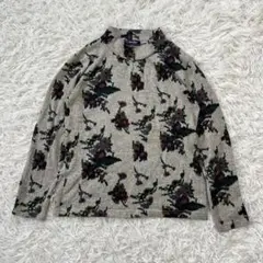 〝MinaLuna〟花柄ニット ミセス　薄手秋冬素材　部屋着　Mサイズ