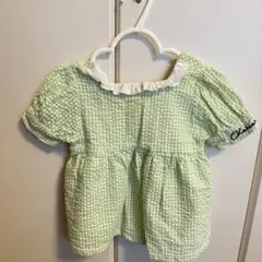 緑色チェック柄シャツ 80cm