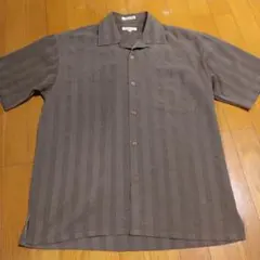 90s ELLIOTT シャドーストライプ ポリエステル オープンカラー シャツのサムネイル