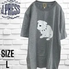 J.PRESS ブルドック Ｔシャツ　シングルステッチ　メンズ　グレー　Lサイズ