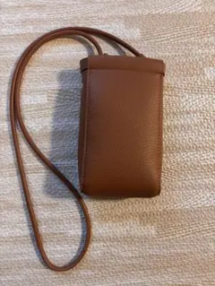 ブラウン レザー調 スマホショルダーバッグ