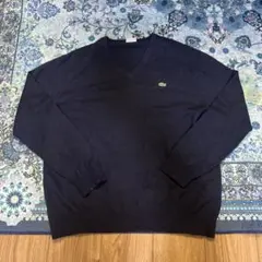 Lacoste ネイビー Vネックセーター