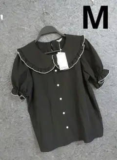 新品未使用　セーラー襟付き　ブラウス　ブラック　M