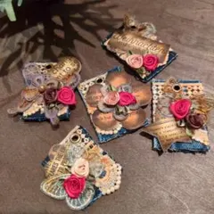 デニムリメイク☆レトロクラシックシャビー細長タグ✨️リボン - メルカリ