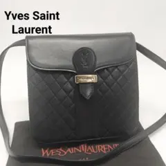 極美品✨イヴ・サンローラン　ショルダーバッグ　ヴィンテージ　レザー　ブラック　黒