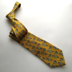 HERMES ネクタイ カタツムリ柄 イエロー シルク100% フランス製 - メルカリ