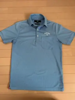 Callaway ストライプ ポロシャツ M 水色 ストライプ