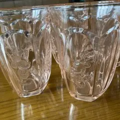 ミッキーマウス ピンクガラス食器