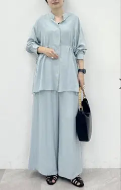 シャリサラセットアップ　ライトグリーン