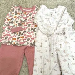 ベビーパジャマ 90サイズ 花柄 ピンク系