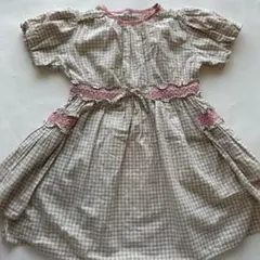 happyology チェック柄半袖ワンピース