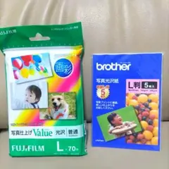 SALE☆FUJI FILM 光沢写真用紙 L判50枚+Brother L判5枚のサムネイル