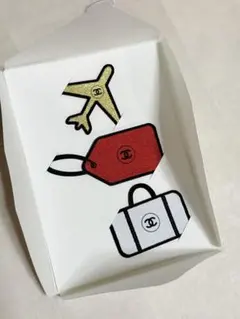 希少　シャネル ノベルティ刺繍ワッペン3点セット トラベル 飛行機 ラゲージタグ