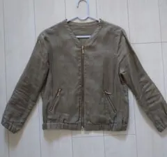 麻100％　ノーカラージャケット（Sサイズ）