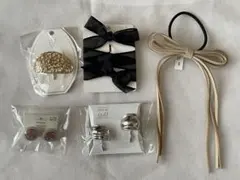 ヘアアクセサリー5点セット（内1点ピアス）