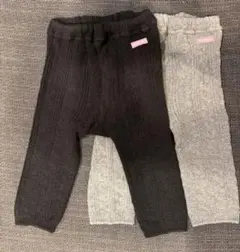 リブ編みニットレギンス 2色セット 80 ミキハウス　ホットビスケッツ