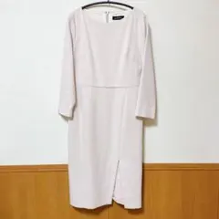 GREEN LABEL RELAXING 膝丈ワンピース 長袖ライトピンク