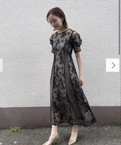 LAGUNA MOON ラグナムーン　LADYパネルレースワンピース　Sサイズ