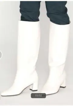 コムサイズム　アーモンドトゥ　ロングブーツ