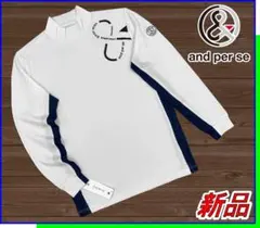 【新品】アンパスィゴルフシャツドライミックスメリノハイネック白アイボリーL