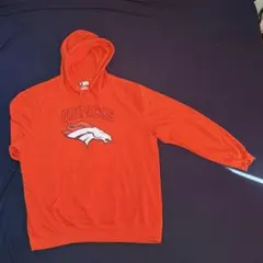 【海外古着】ニューヨーク 現地購入 NFL ブロンコス パーカー XL オレンジ