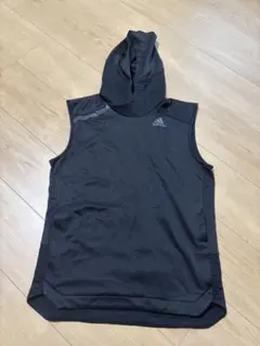 adidas フード付きノースリーブ J5 ブラック