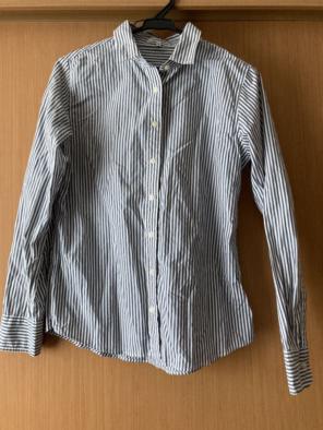 GLOBAL WORK ストライプ長袖コットンシャツ M