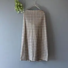 ザラウーマン［L］美品◎大人クラシカル◎バックスリット◎チェック柄タイトスカート