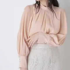 【美品】NATURALBEAUTYBASIC 楊柳プリーツブラウス