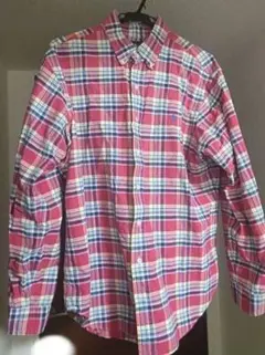 ポロラルフローレンチェックオックスフォードワークシャツ　L