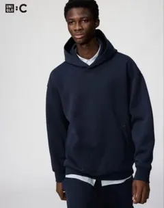 ユニクロC スウェットオーバーサイズプルパーカ 69Navy