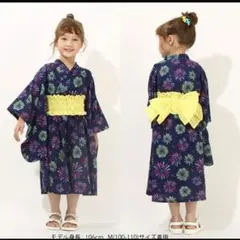 値下げ中BABY DOLL着崩れなし浴衣 花火柄ネイビー100-110cm